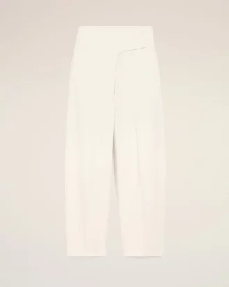 Hvite ballongjeans i bomull med belte