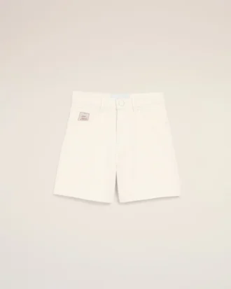 Hvite bomullsshorts med Ami Paris Heritage-merke