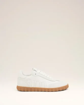 Hvite sneakers i okseskinn
