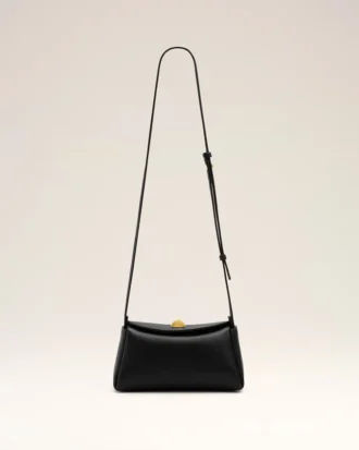 Mini Carrousel-veske i svart okseskinn